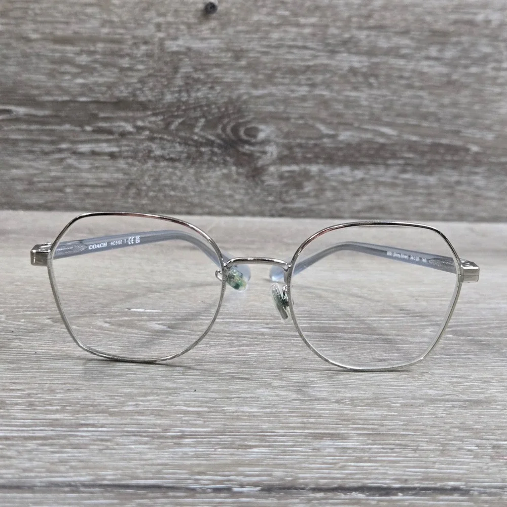 Coach HC5155 9001 Shiny Silver Geometric Hexagonal Eyeglass Frame only